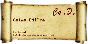 Csima Dóra névjegykártya